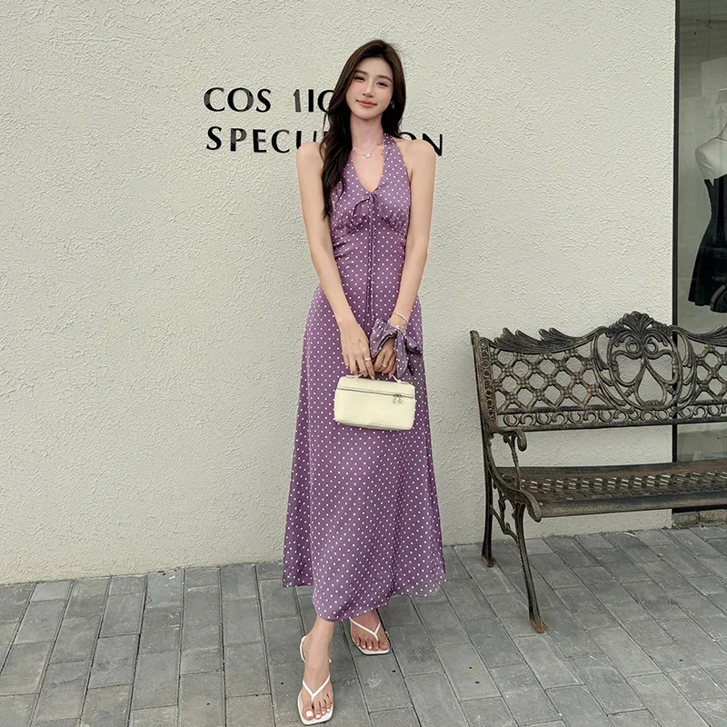 Mu Xiao Xin Slip Dresses Women's Purple-4