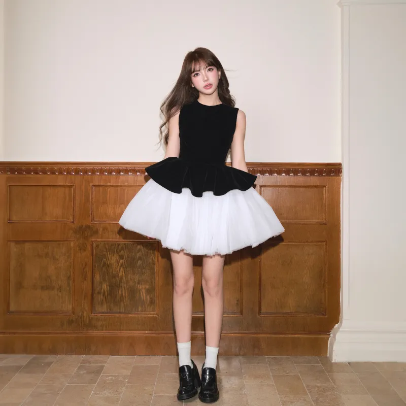 Mu Xiao Xin Sleeveless Dress Women's Black-4