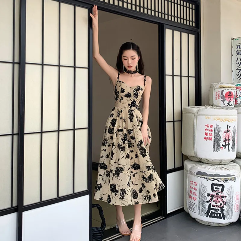Mu Xiao Xin Slip Dresses Women's Apricot-5