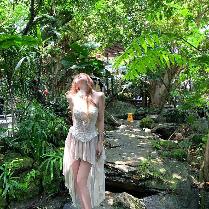 Mu Xiao Xin Slip Dresses Women's Champagne-4
