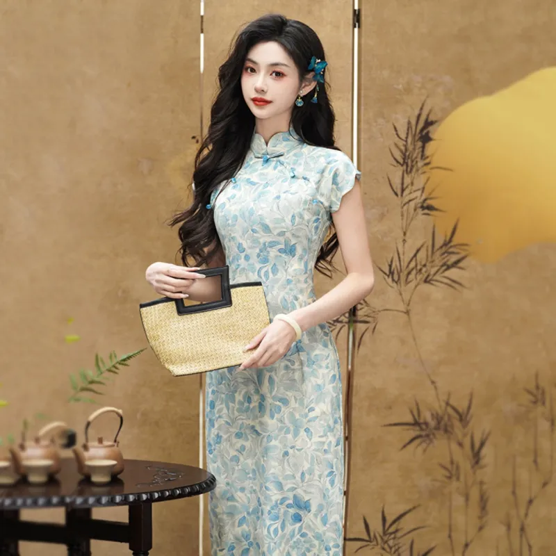 Mu Xiao Xin Cheongsams Women's Soft Blue-1