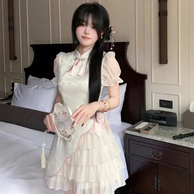 Mu Xiao Xin Short Sleeved Dress Women's-5