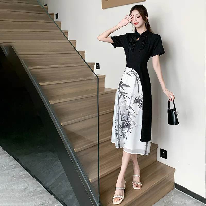 Mu Xiao Xin Short Sleeved Dress Women's-2