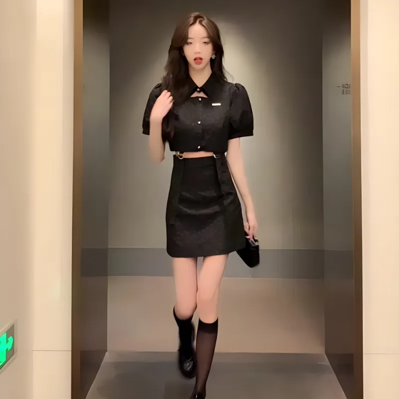 Mu Xiao Xin Two Piece Skirt Sets Women's-1
