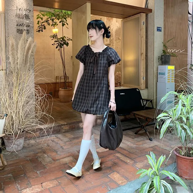 Mu Xiao Xin Short Sleeved Dress Women's-2