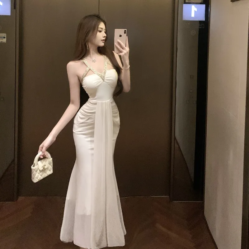 Mu Xiao Xin Slip Dresses Women's Ecru-1