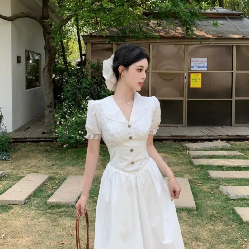 Mu Xiao Xin Short Sleeved Dress Women's-4
