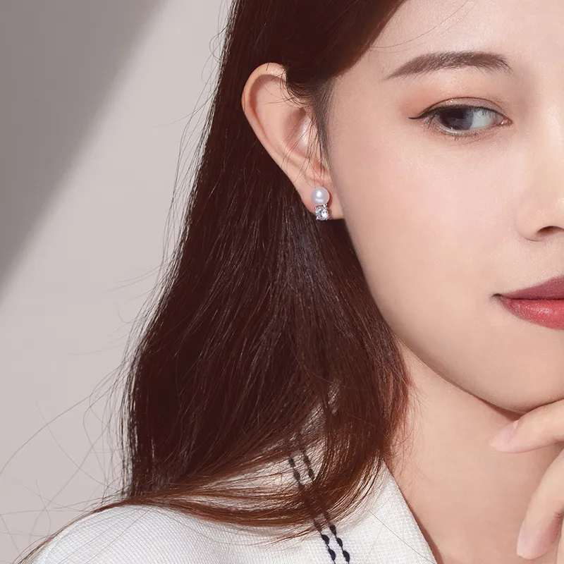 I Do Pearl Stud Earrings Women's-4
