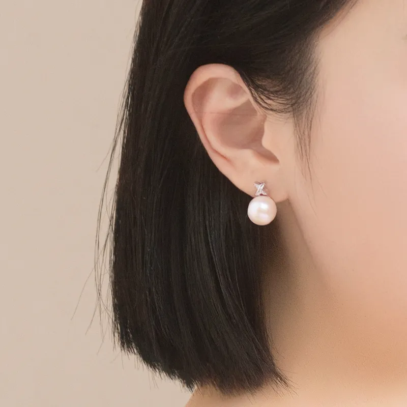 I Do Pearl Stud Earrings Women's-3