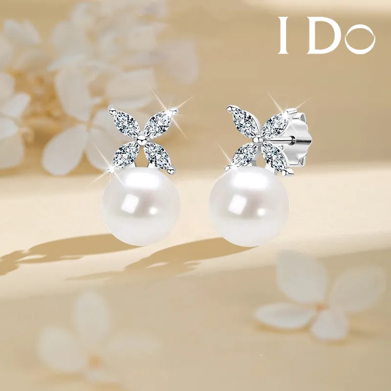 I Do Pearl Stud Earrings Women's-1