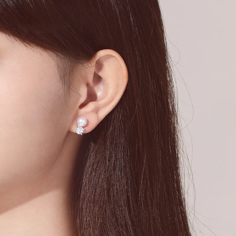 I Do Pearl Stud Earrings Women's-2
