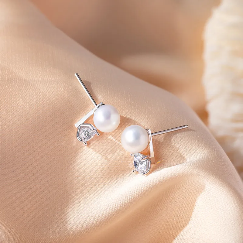 I Do Pearl Stud Earrings Women's-1