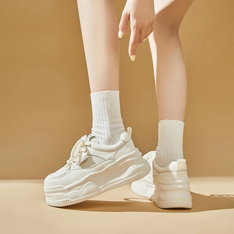 D FUSE SCANDINAVIA Lightweight Low Top Skateboard Shoes Women's White-3