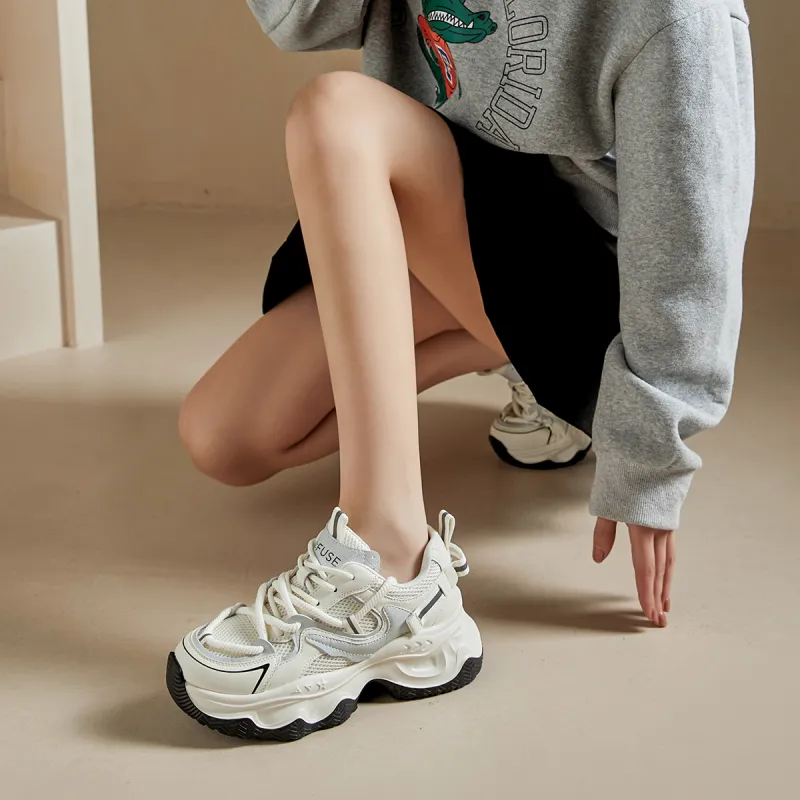 D FUSE SCANDINAVIA Breathable And Lightweight Low Top Chunky Sneakers Women's-11