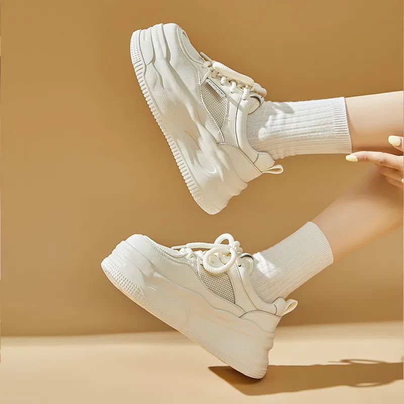 D FUSE SCANDINAVIA Lightweight Low Top Skateboard Shoes Women's White-5