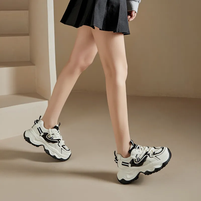 D FUSE SCANDINAVIA Breathable And Lightweight Low Top Chunky Sneakers Women's-5