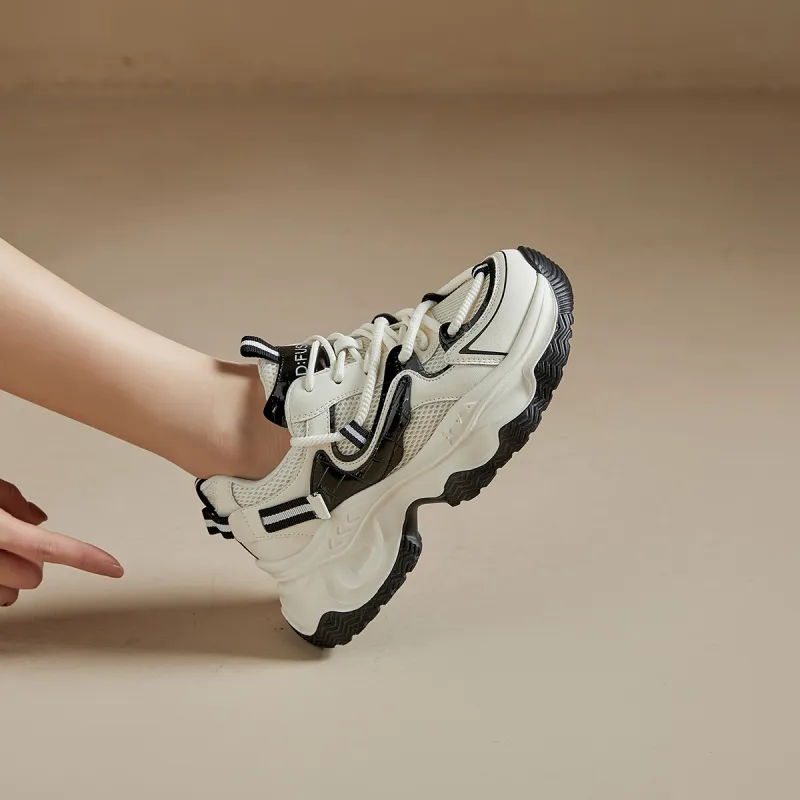 D FUSE SCANDINAVIA Breathable And Lightweight Low Top Chunky Sneakers Women's-4