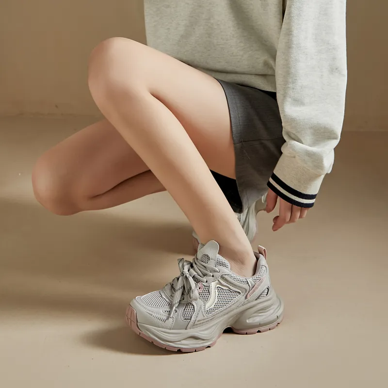 D FUSE SCANDINAVIA Breathable And Lightweight Low Top Chunky Sneakers Women's-4