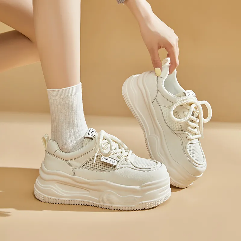 D FUSE SCANDINAVIA Lightweight Low Top Skateboard Shoes Women's White-4