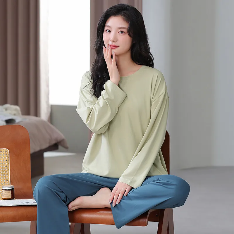 Cotton Gene Pajama Set Women's Matcha-2