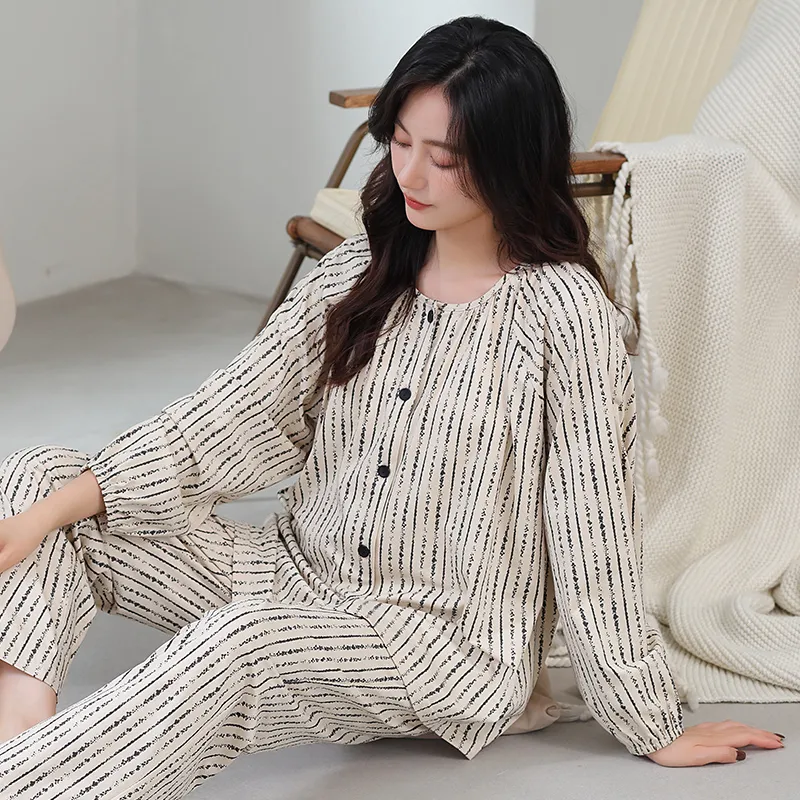 Cotton Gene Pajama Set Women's White-3
