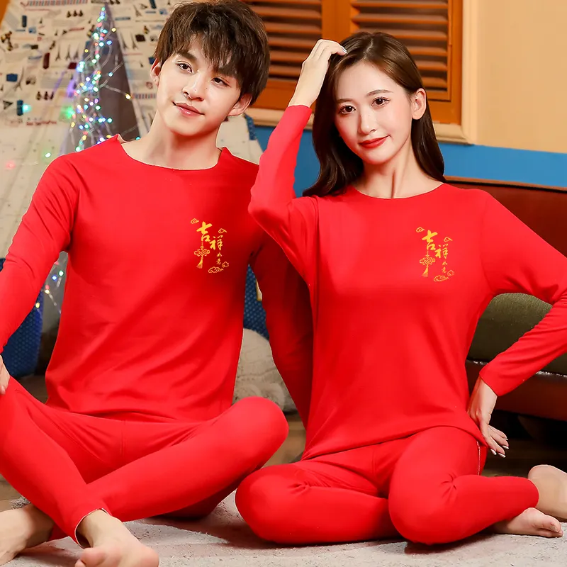 Cotton Gene Thermal Set Unisex Red-3