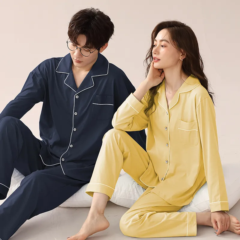Cotton Gene Pajama Set Women's Light Apricot Yellow-4