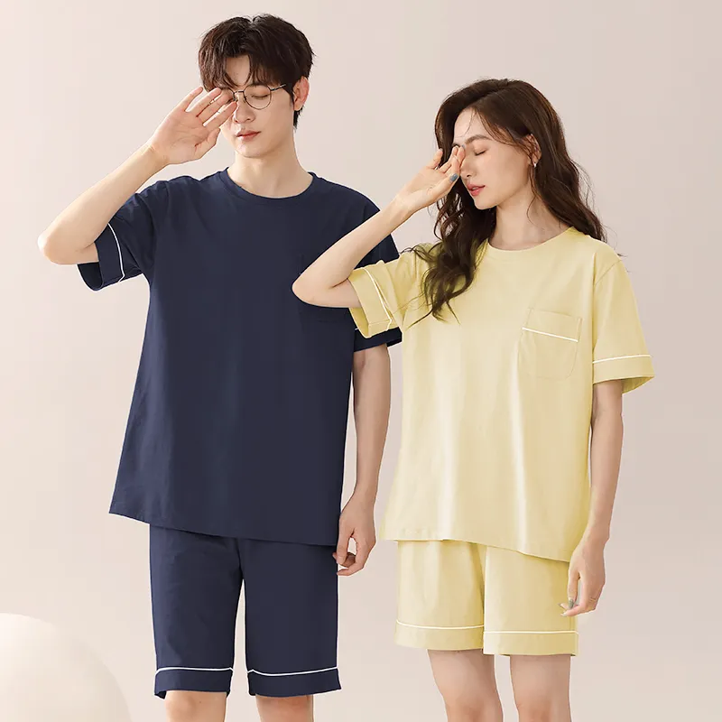 Cotton Gene Pajama Set Women's Light Apricot Yellow-3