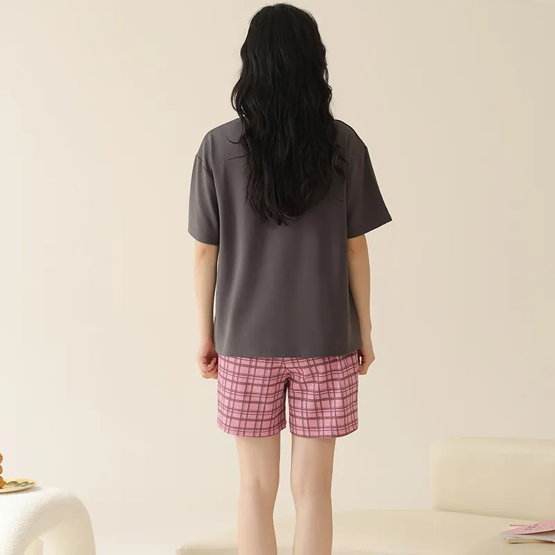 Cotton Gene Pajama Set Women's Black-7