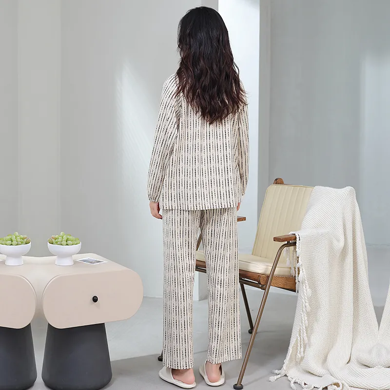 Cotton Gene Pajama Set Women's White-5