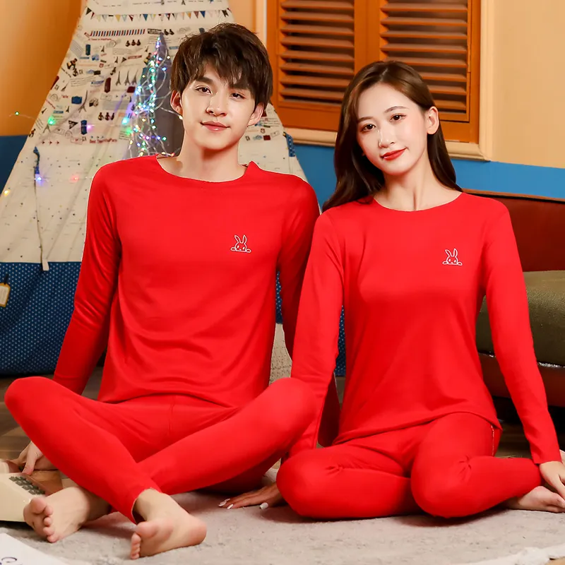 Cotton Gene Thermal Set Unisex Red-2