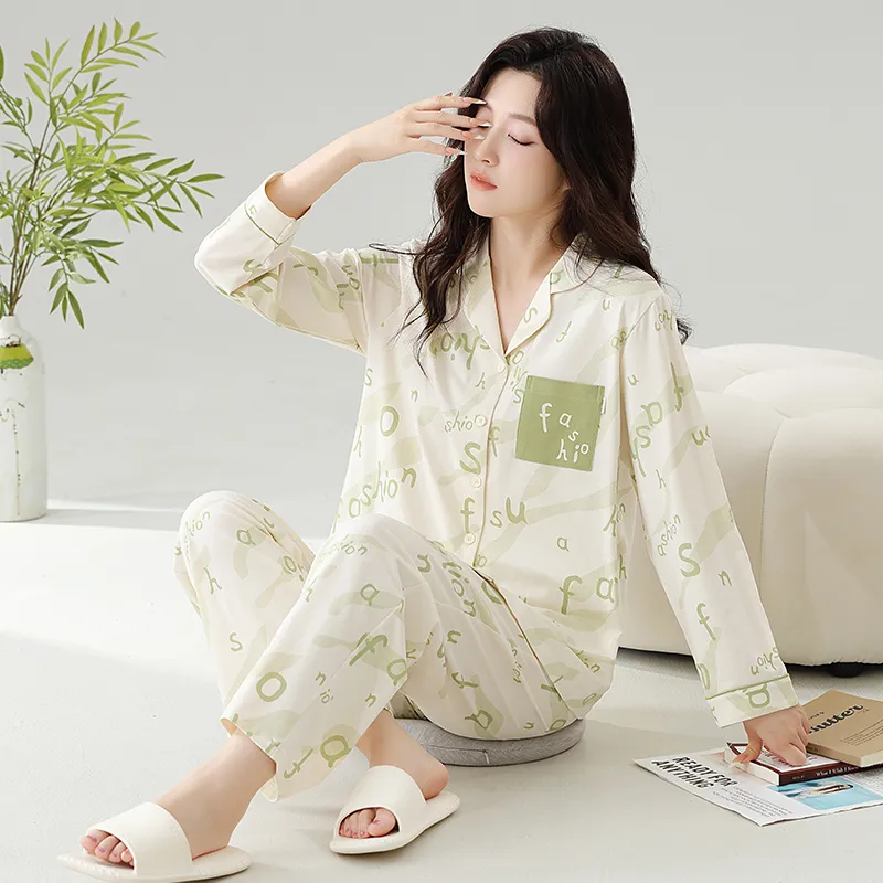 Cotton Gene Pajama Set Women's Ecru-2