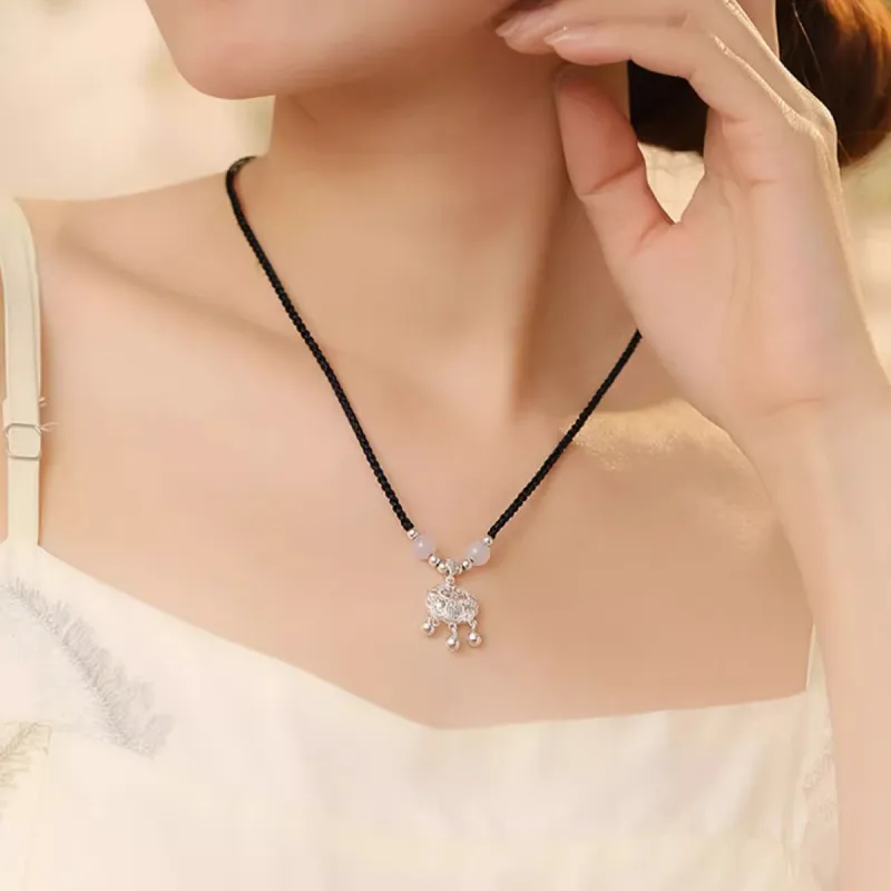 NICE CODE 999 Fine Silver Necklaces Women's-2