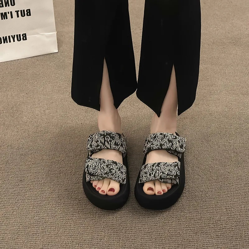 CHERRY&KALIKA Rubber Sole Slip Resistant Abrasion Resistant Slide Slippers Women's-4