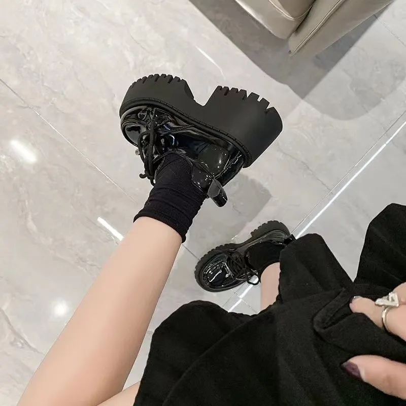 CHERRY&KALIKA Chunky Heel High Heels 7CM Women's Black-1