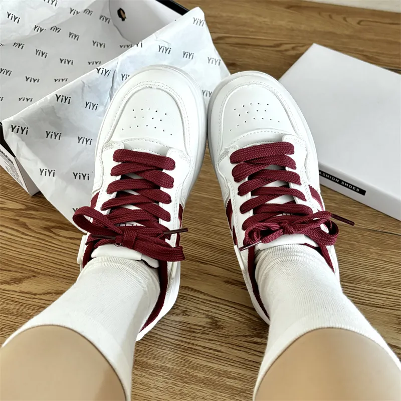 CHERRY&KALIKA Anti Slip Wear Resistant Lightweight Breathable Height Increasing Low Top Skateboard Shoes Women's-1
