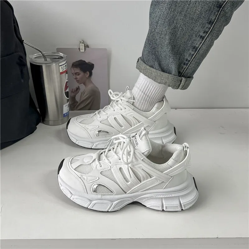 CHERRY&KALIKA Shock Absorbing, Non Slip, Wear Resistant, Breathable And Lightweight Low Top Chunky Sneakers Women's-4