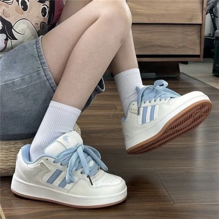 CHERRY&KALIKA Skateboard Shoes Women's Low Top Blue-5