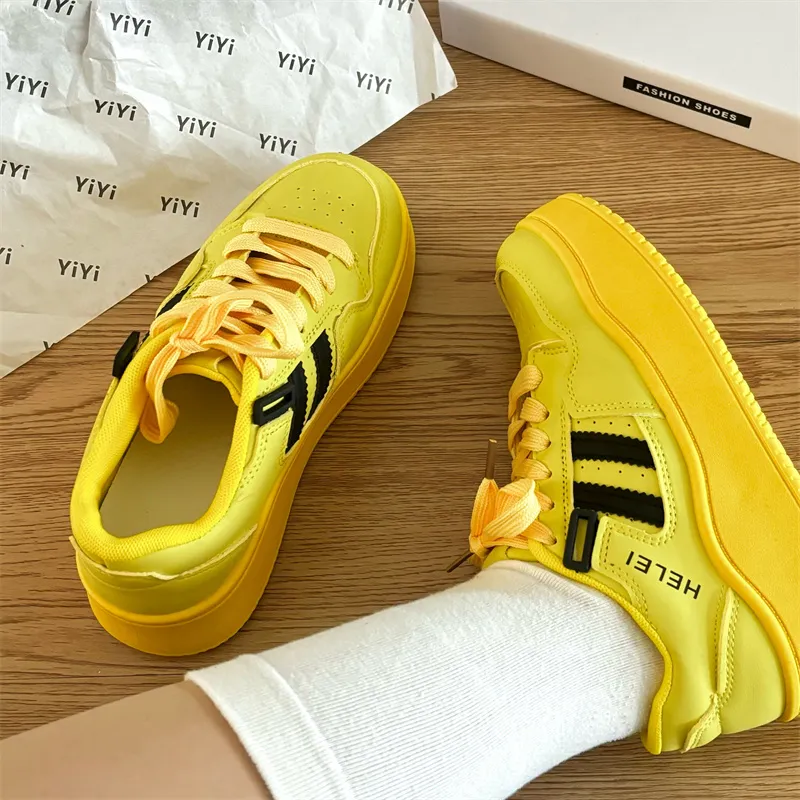 CHERRY&KALIKA Anti Slip Wear Resistant Lightweight Breathable Height Increasing Low Top Skateboard Shoes Women's-10