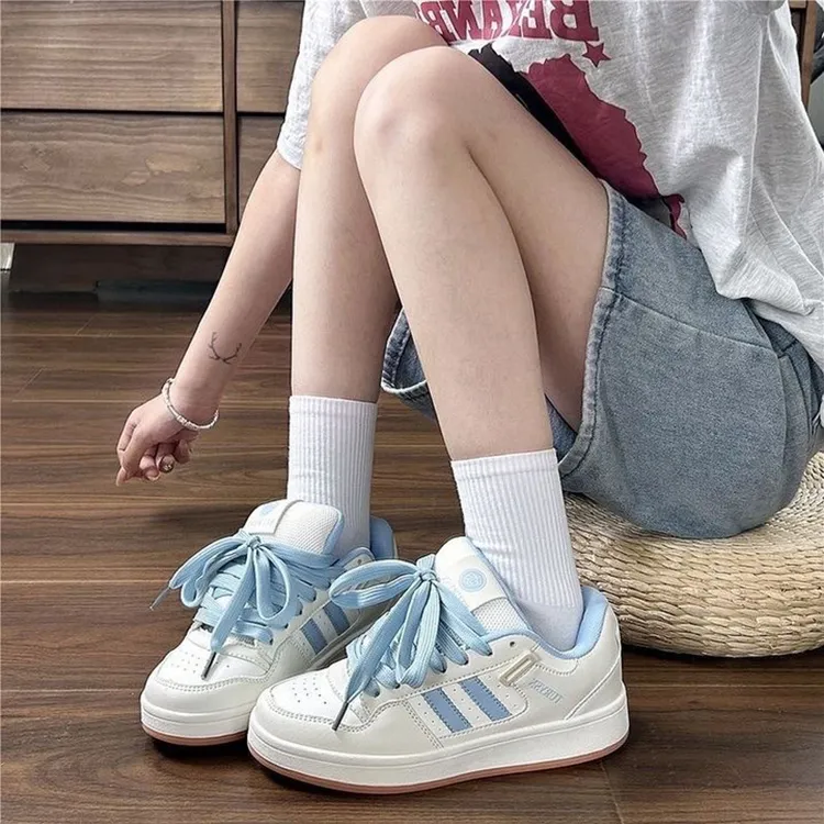 CHERRY&KALIKA Skateboard Shoes Women's Low Top Blue-2