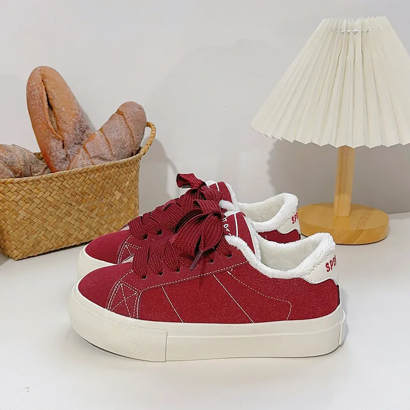 CHERRY&KALIKA Skateboard Shoes Women's Low Top Red-10