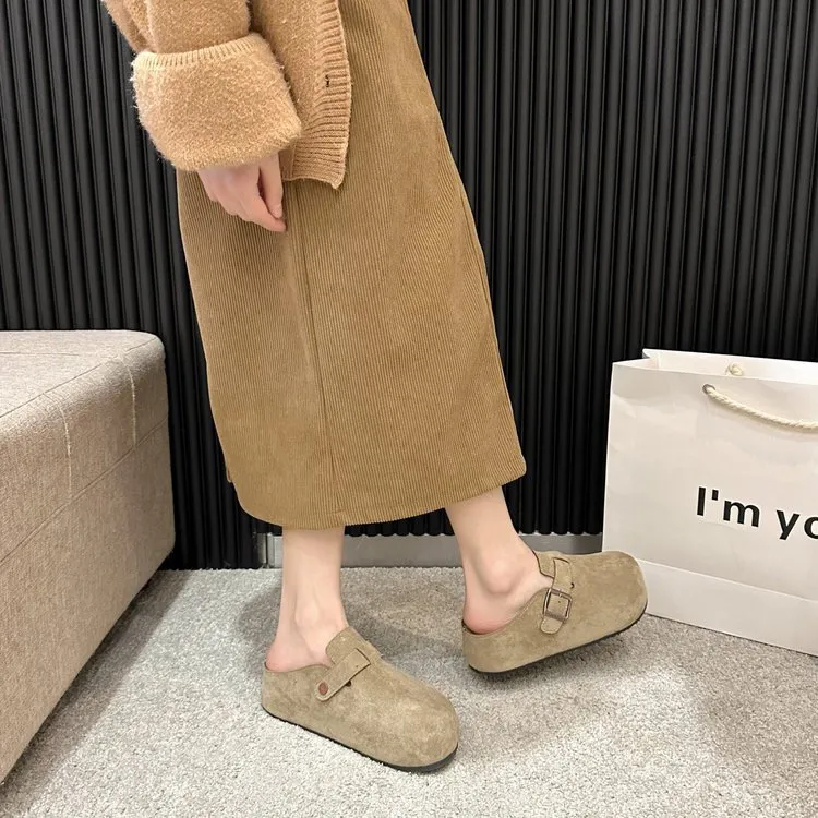 CHERRY&KALIKA Abrasion Resistant Slip Resistant Closed Toe Slippers Women's Khaki-4