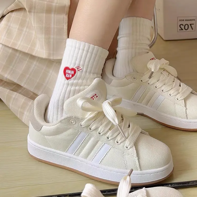 CHERRY&KALIKA Wear resistant, Lightweight, Breathable, And Non slip. Low Top Skateboard Shoes Unisex Beige-5