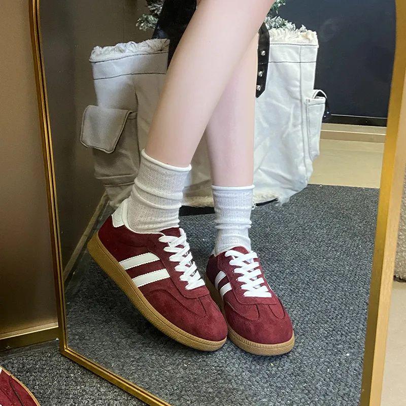 CHERRY&KALIKA Low Top Skateboard Shoes Unisex Red-2