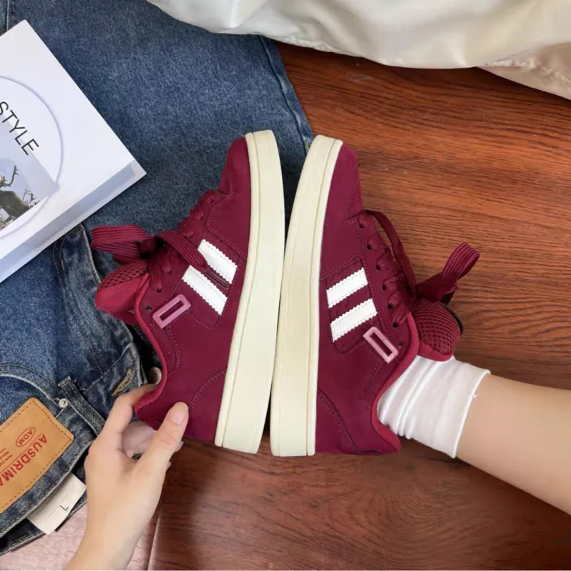 CHERRY&KALIKA Skateboard Shoes Unisex Low Top Burgundy-11