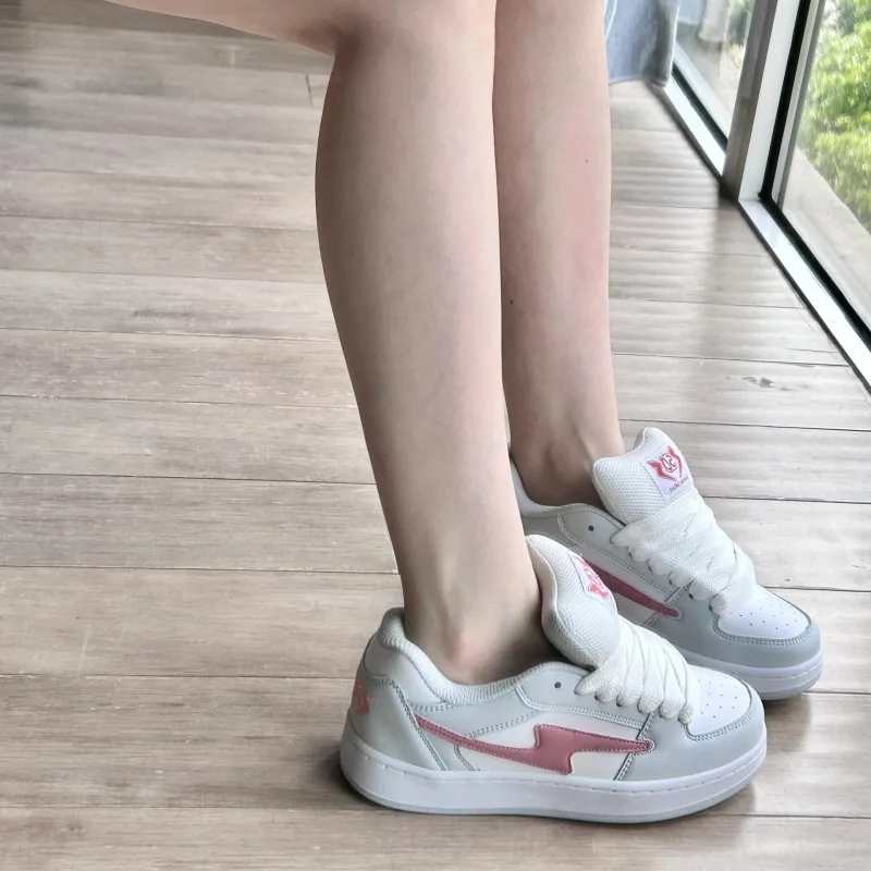 CHERRY&KALIKA Anti-Slip Wear-Resistant Lightweight Breathable Height Increasing Low-Top Skateboard Shoes Women's-8