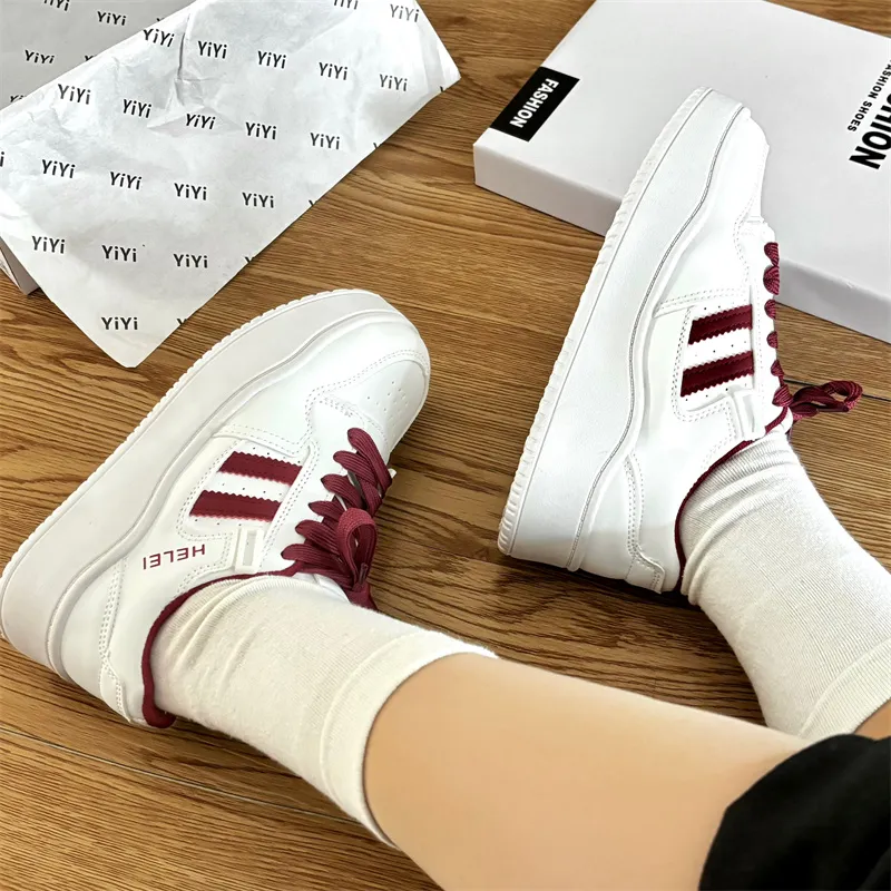 CHERRY&KALIKA Anti Slip Wear Resistant Lightweight Breathable Height Increasing Low Top Skateboard Shoes Women's-2