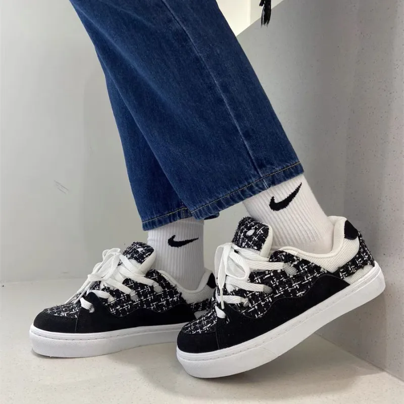 CHERRY&KALIKA Wear resistant, Lightweight, Breathable, And Non slip. Low Top Skateboard Shoes Unisex Black-4