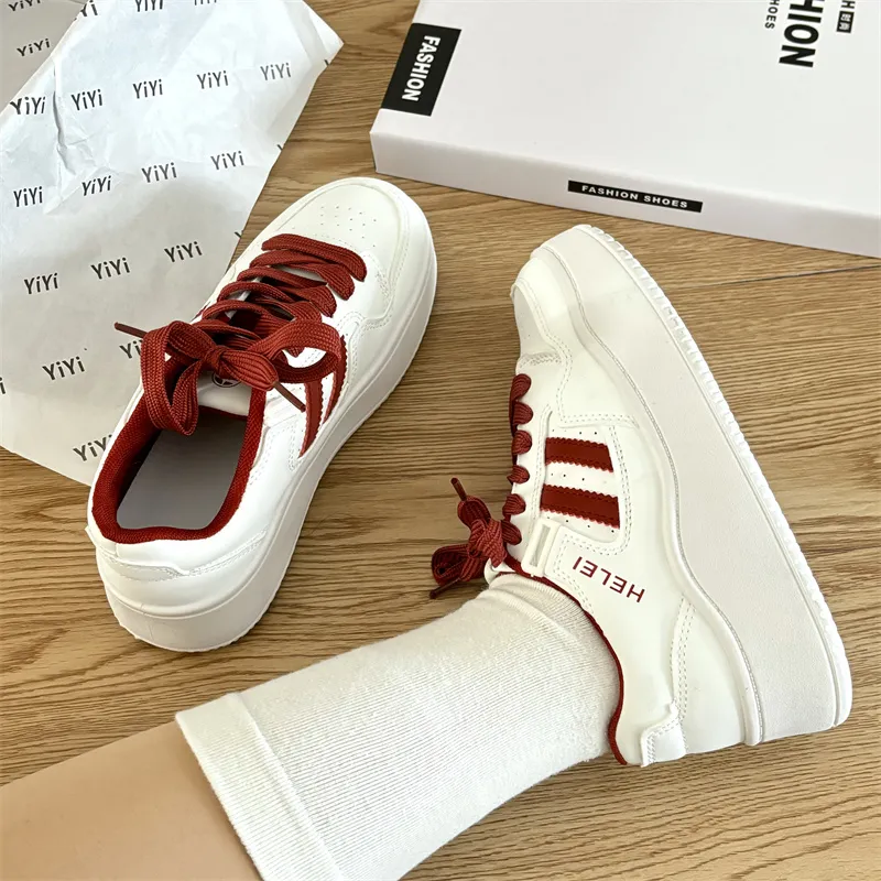 CHERRY&KALIKA Anti Slip Wear Resistant Lightweight Breathable Height Increasing Low Top Skateboard Shoes Women's-3