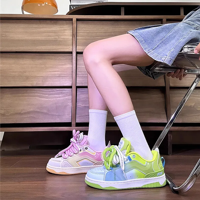 CHERRY&KALIKA Abrasion Resistant Low Top Skateboard Shoes Women's-6